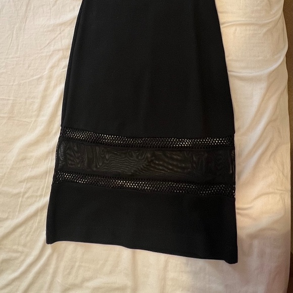 Black Midi Dress, sheer mid section - Picture 2 of 3